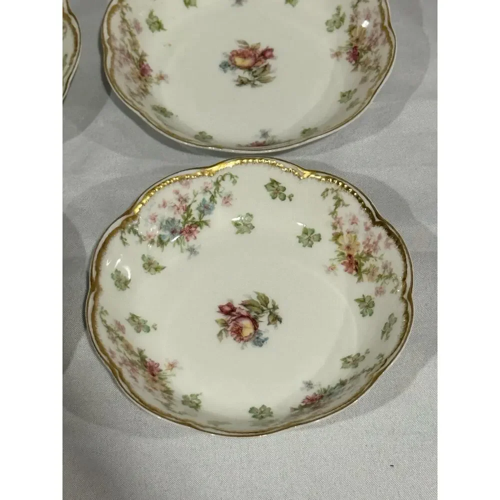 Set of 6 Antique Haviland & Co. Limoges France Floral Berry Bowls